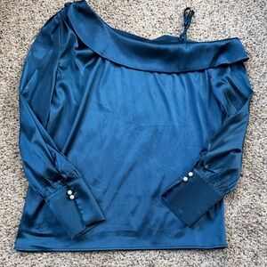 ZAFUL Women's Satin-Silk-Tops Sexy Off The Shoulder Dressy Blouse